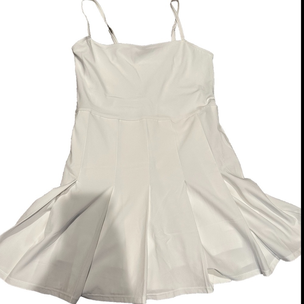 Abercrombie And Fitch Athletic Romper NWOT Size XS White Pleated Built In Shorts